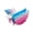 Blue Pink, variant on Winged Ombre Rainbow Unicorn Hair Clip for Girls - Random Gradient Colors - 1 Pack - Summer Crystal