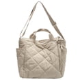 thumbnail image 1 of Bolso Hombro Invierno Bolsos Mujer Acolchados Con Entramado Rombal para El (blanco), 1 of 9