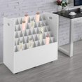thumbnail image 6 of Blue Print Storage Organizer, 50 Slots Mobile Roll File Cart Blueprint Cabinet with Wheels File Storage Rack Roll Document Holder for Office and Home (White), 6 of 18
