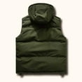 thumbnail image 5 of Stamzod Winter Vest for Men Solid Color Sleeveless Parkas Jacket with Hood Outdoor Athletic Mens Vests Outerwear Army Green XXL, 5 of 5