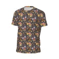 thumbnail image 6 of Wukai Colorful Flowers with Butterfly Print Men's Short-Sleeved Mesh T-Shirt,Quick-Dry Short Sleeve Workout T-Shirt-, 6 of 8