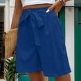 thumbnail image 4 of BLVB Womens Shorts Comfy Summer High Waist Casual Wide Leg Shorts for Women Trendy with Belt Pockets, 4 of 7