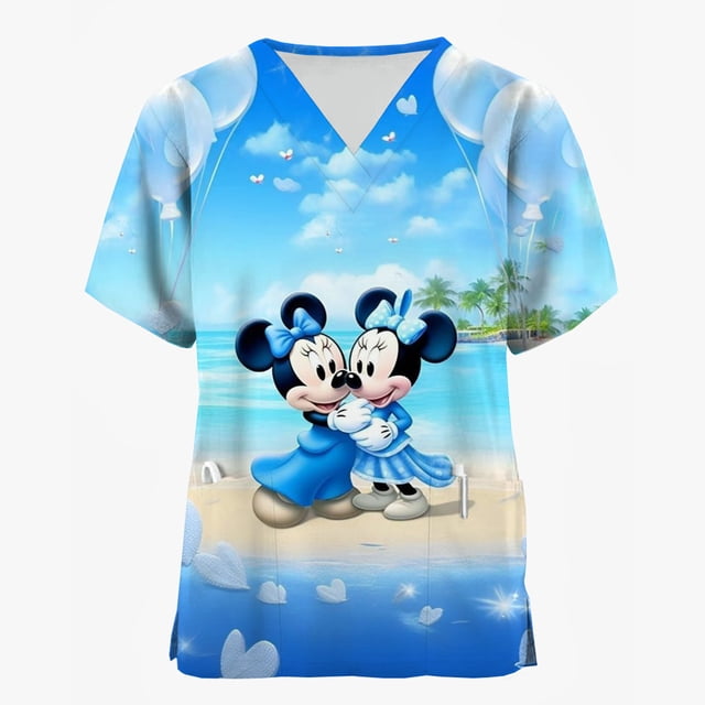 Accesorios de enfermera esmerilados de Mickey Mouse de Disney para mujer, uniforme médico, Feliz Navidad, Hospital, ropa de trabajo clínica Dental Sur