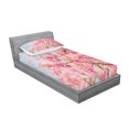 thumbnail image 2 of Ambesonne Floral Fitted Sheet & Pillow Sham Set, Japanese Sakura Cherry, Twinxl, Pale Blue Pale Pink, 2 of 2