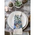 thumbnail image 2 of Blue Christmas Poinsettia Cloth Napkins Set of 8 Reusable Dinner Napkins, Xmas Botanical Balls Snowflake Rustic Cocktail Napkin Washable Table Napkins for Wedding/Holiday Party/Baby Shower 20"x20", 2 of 7