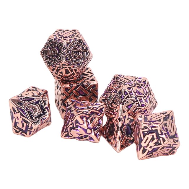 Dados de Metal 7 Piezas Juego de Dados con Patrón Grabado de Metal Hombres Mujeres Fiesta Mesa Divertidos Dados Poliédricos Accesorios para Juego de Cartas ANGGREK Otros