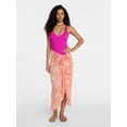 thumbnail image 2 of Time and Tru Women's Printed Pareo, One Size, Swirling Paisley Coral Breeze, 2 of 5