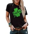 thumbnail image 1 of Camiseta del Día de San Patricio para mujer, camisetas con gráficos de trébol irlandés de la suerte, camisetas casuales de manga corta para vacaciones, camisetas de ocio, 1 of 8
