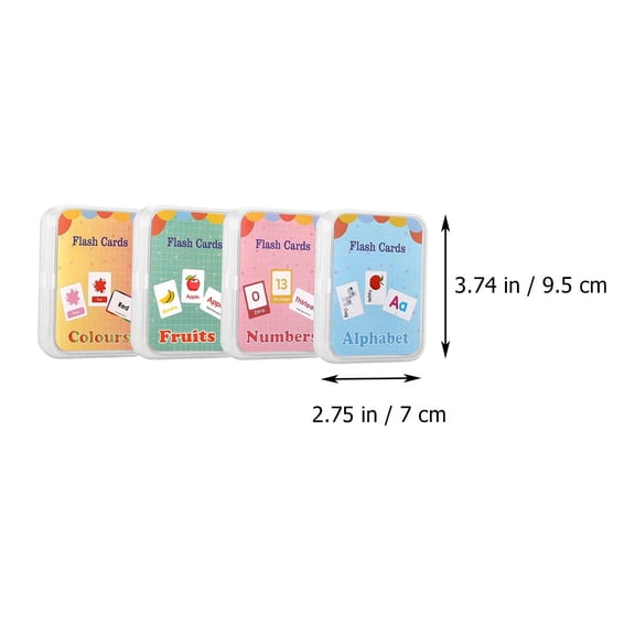 ETHZZLE 4Pcs Letter Numbers Flash Cards Assorted Color Study Tool for Home Word Recognition