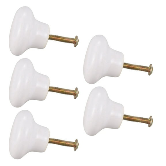 5pcs Ceramic Door Round Handles Kitchen Cabinet Cupboard Wardrobe Pull Knobs White S