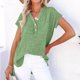 thumbnail image 2 of Eres Más Que una Camisa de Puntuación de Prueba Estilo Casual de Manga Corta de las Mujeres V Cuello Blusa Superior, Camisas de Manga Corta para las Mujeres Pullover de Botón Casual, 2 of 8