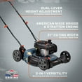 SENIX 21Inch Push Lawn Mower, 125 cc 4Cycle Gas Powered, Mulch & Side Discharge, Dual Lever