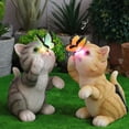 thumbnail image 6 of Solar Cat Butterfly Statue Cute Small Animal Decoration Outdoor Garden Ornament Decor Accessories Solar Butterfly Light Figurines For Home Office Patio Yard Lawn, 6 of 9