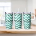 thumbnail image 2 of 20oz Insulated Tumbler with Handle, Geometric Stainless Steel Double Wall Travel Coffee Cup Leak-Proof Lid Includes Straw, 2 of 5