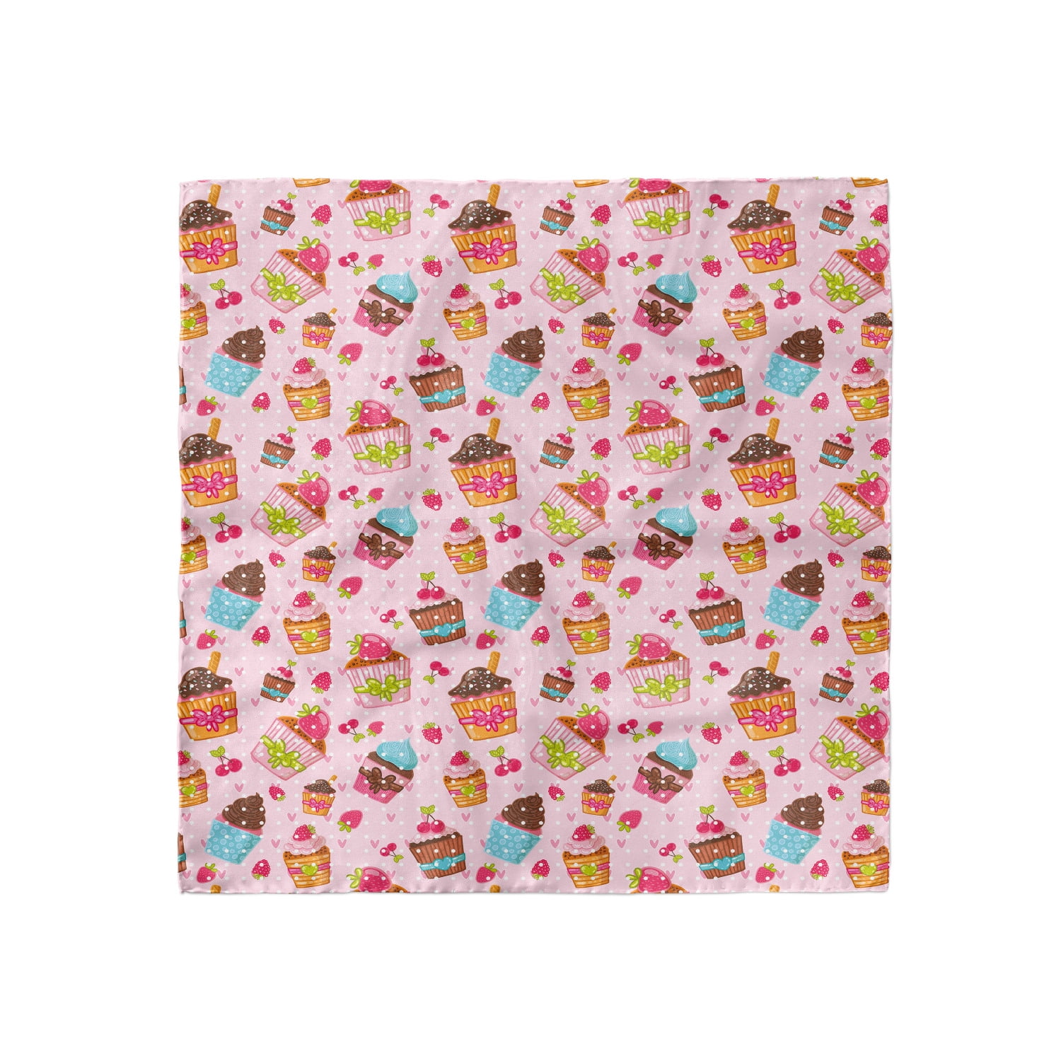 Ambesonne Pink and Blue Headscarf Boy Girl Cupcakes Hijab Scarf