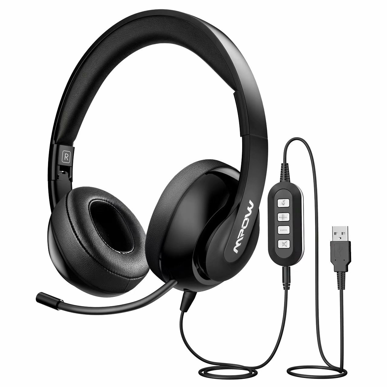 Mpow 3 5mm Usb Headsets Foldable Computer Headset With Mute Function Pc Headphones With Retractable Microphone Noise Canceling All Day Comfort For Meetings Call Center School Walmart Com Walmart Com