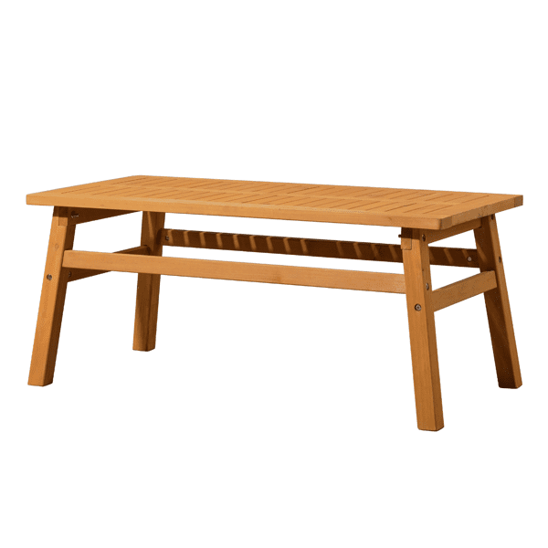 Outdoor Coffee Table, Solid Cedar Wood, Slatted Top, Weather-Resistant for Patio, Deck, Garden, Indoor Use