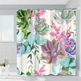 thumbnail image 2 of Succulents Shower Curtain Tropical Botanical Watercolor Bathroom Curtains Pink Flower Vintage Garden Nature Rustic Bathtub Decor with Hooks 36 x 70 in, 2 of 6