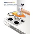 thumbnail image 4 of [2 Pack] iPhone 12 Pro Max Objectif Protecteur en Métal Plus Verre Trempé Caméra Couverture Conception Unicité, Support LIDAR Scanner, Antidéflagrant iPhone 12 Pro Max 6.7 Pouces Accessoires Argent, 4 of 5