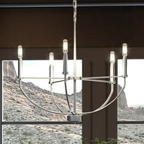 Luxury Modern Farmhouse Chandelier, 20H x 22.375W, with Coastal Style, Brushed Nickel, UHP3971 by Urban Ambiance