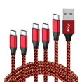 thumbnail image 5 of Yafe TC-5PK-Braided Red 10 ft Samsung Cable Nylon Braided, (USB C Cable), 5 of 5