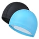 thumbnail image 1 of Gorro de natación de 2 piezas Gorro de natación con protección para los oídos Gorro de natación de PU para el cabello de mayordomo Gorro de natación de entrenamiento para adultos, Negro + azul lago, 1 of 6