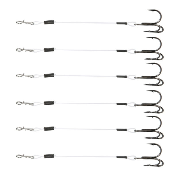 Fosa Leader Wire Hook,2 Pack SGWL‑PK110 10cm Fishing Line Hook Treble  Stinger Soft Bait for Lure Fishing,Fishing Stinger Hook 