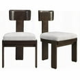 thumbnail image 4 of Modern Fabric Dining Chairs Set of 2 - Gray Seating on Dark Brown Rubber Wood Legs, 4 of 15