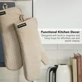 thumbnail image 6 of KITCHENAID Gourmet Series Gridlines Oven Mitts 2-Pack Set, Heat Resistant up to 600°F, Soft Silicone Grip, Magnetic Cuff, Milkshake Tan, 7"x14", 6 of 7