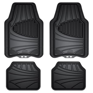 Armor All 4-Piece All-Weather Rubber Floor Mats, Black
