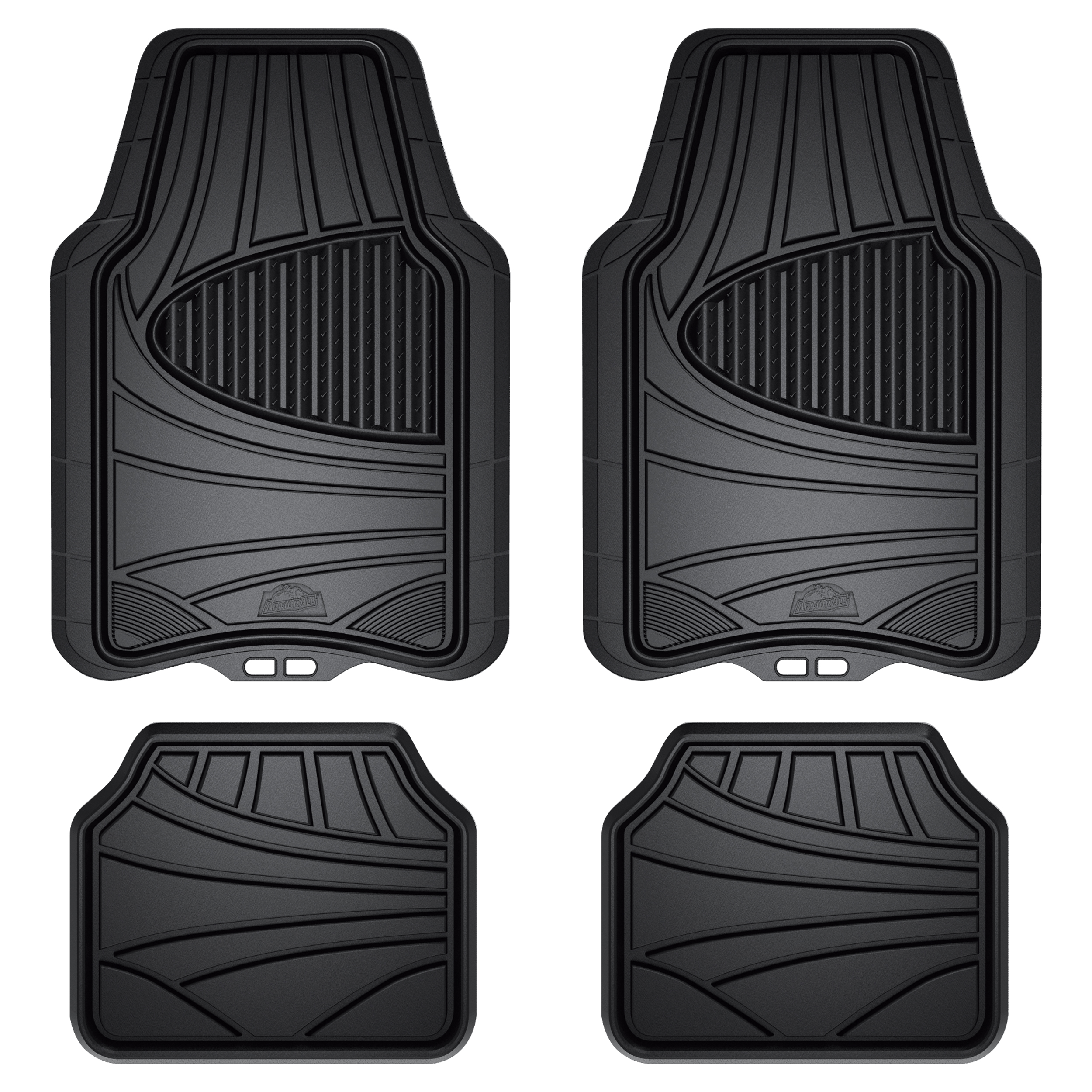 Armor All 4-Piece All-Weather Rubber Floor Mats, Black photo 1
