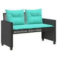 thumbnail image 4 of vidaXL Patio Sofa Set with Cushions 4 Piece Poly Rattan Glass Brown/Gray/Black, 4 of 12