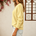 thumbnail image 4 of Women Crew Neck Drop Shoulder Oversized Solid Color Knit Sweater Long Sleeve Casual Fall Pullover 2XL, 4 of 6
