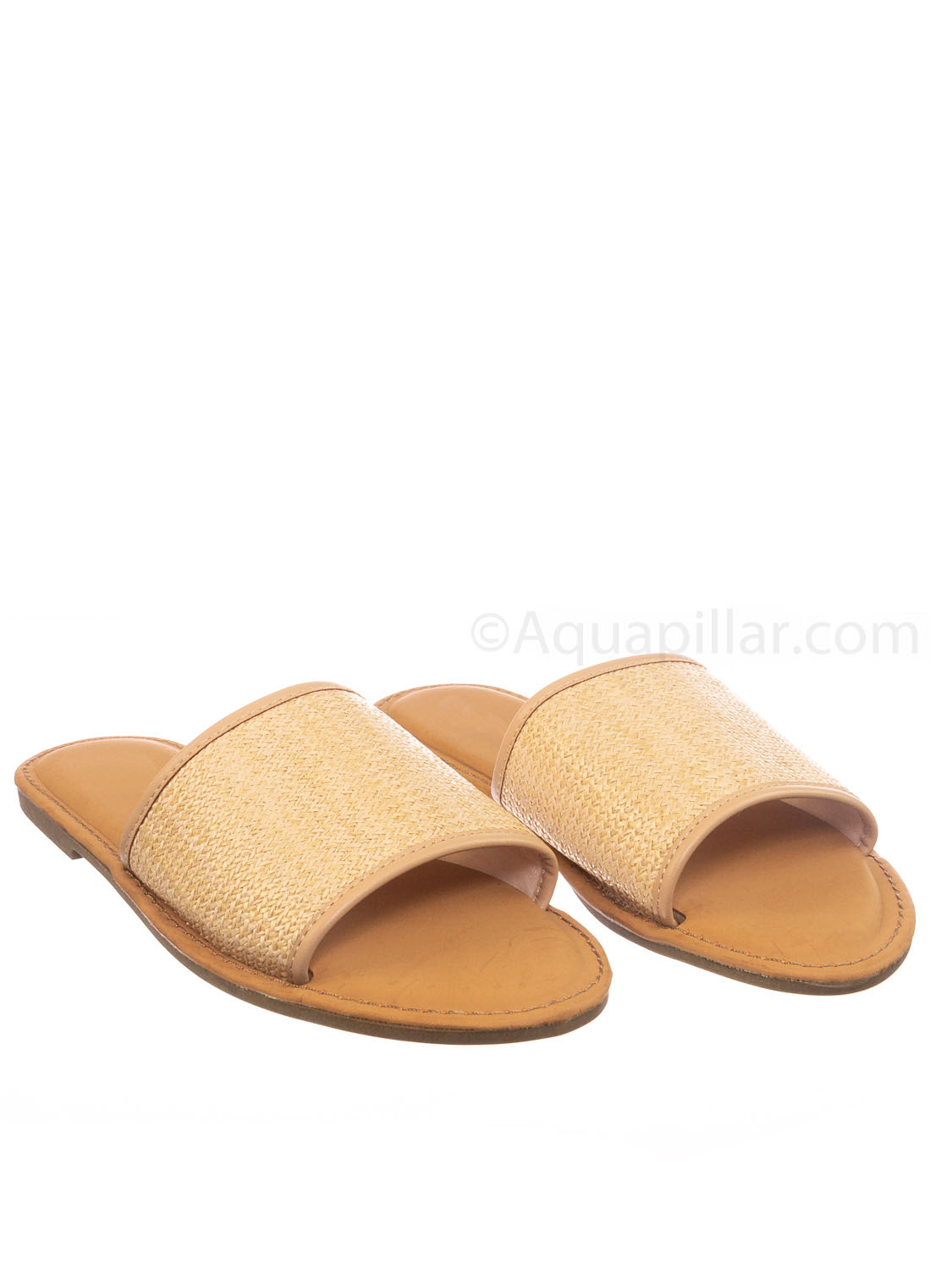 straw slide sandals