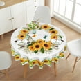 thumbnail image 3 of Sunflower Tablecloth Round 70 Inch Yellow Floral Table Cloth Washable Reusable Farmhouse Sunflower Table Cover, for Home Patio Party Picnic Dinner Table Decor, 3 of 8