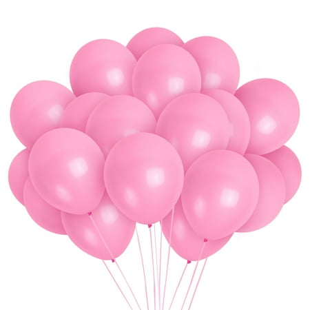 Matte Pink Balloons - 12 Inch Latex Balloons - 36 Pack