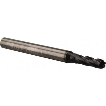 

OSG 9/64 Diam 1/2 LOC 4 Flute Solid Carbide Ball End Mill