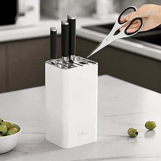 Bamboo Universal Knife Block for Kitchen Countertop, Adjustable