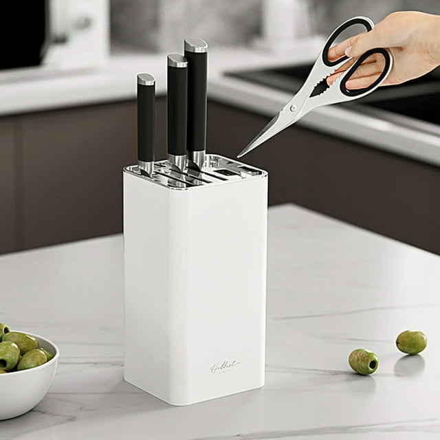 Space-saving Stand, Kitchen Utensil Holder, Integrated Scissor Slot, Stainless Steel Construction, for Small Kitchens, Wall-mounted Design, Easy Access Metal Edge Storage, Modern Kitchen, Ihhxbz