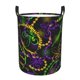 thumbnail image 1 of Balery Neon Mardi Gras Cesta de ropa redonda con asas, impermeable, independiente, para ropa, juguetes, dormitorio y familia-Small, 1 of 6