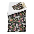 thumbnail image 2 of Schnauzer with Flowers Duvet Cover and Pillowcase Set for Single Bedding, Bedroom Accessories for Kids Teens, 2 of 5