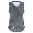 thumbnail image 5 of Bovemsi Women's Short Sleeved T Shirt Print Vest 2025 Loose Casual V Neck Shirt Flowing Sleeveless Summer Top, Gray Women's Summer Tank Tops, 3XL, 5 of 5