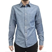UNTUCKit Men's Button-Down Penfolds Slim Fit Shirt, Blue, Medium