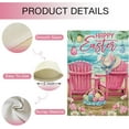 thumbnail image 4 of Happy Easter Sea Pink Chair Garden Flag Double Sided, Eggs Basket Ocean Coastal Beach Decorative Yard Outdoor Home Small Decor, Bunny Ears Hat Flowers Nautical Burlap Outside House Decoration, 4 of 6