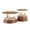 B-Brown,Gold, variant on White Marble Nesting Coffee Table Set of 2, Gourd Shaped MDF Tables with Walnut Base for Living Room