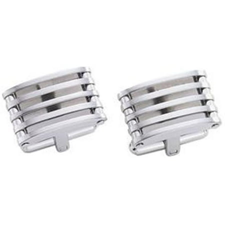 Visol VCUFF707 Borealis Modern Brushed Stainless Steel Cufflinks