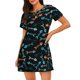 thumbnail image 1 of Easygdp Little Fish Skeleton Camisón de manga corta para mujer, informal, estampado, 1 of 6