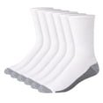 thumbnail image 1 of Calcetines Hanes Max Cushion Crew, paquete de 6 pares, blanco/gris, 1 of 6