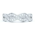 thumbnail image 2 of Sterling Silver Fancy Wave Intersecting Infinity Simulated Round Brilliant Cut Diamond Matching Ring Wedding Band (3), 2 of 6
