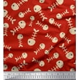thumbnail image 1 of Soimoi Red Georgette Viscose Fabric Fish Skeleton Ocean Print Fabric by Yard 42 Inch Wide, 1 of 3
